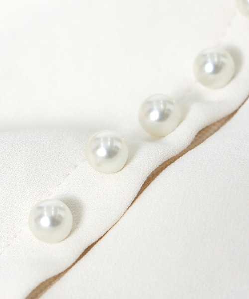 Jines（ジネス）の「バックパールAラインブラウス（シャツ/ブラウス・レディース・ブラック/ホワイト・38）」の12枚目の写真