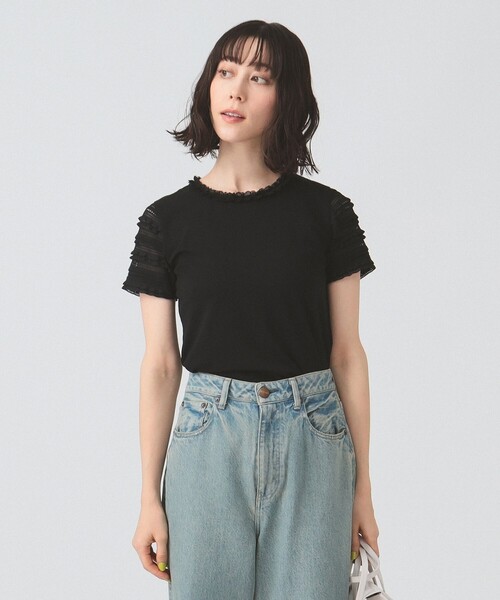 tシャツ ボーダー レース スリーブ Tシャツ レディース ボーダー レース スリーブ Tシャツ（Tシャツ/カットソー）｜Ray