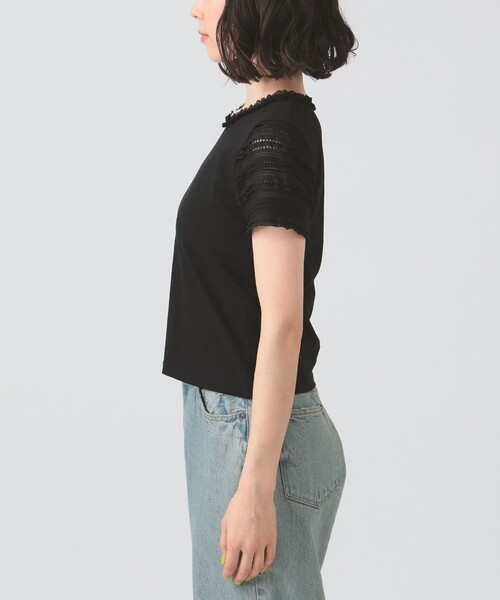 ボーダー レース スリーブ Tシャツ（Tシャツ/カットソー）｜Ray