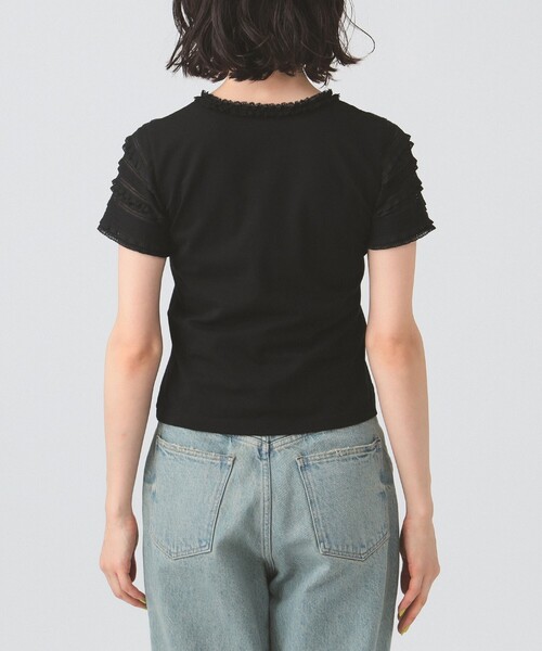ボーダー レース スリーブ Tシャツ（Tシャツ/カットソー）｜Ray