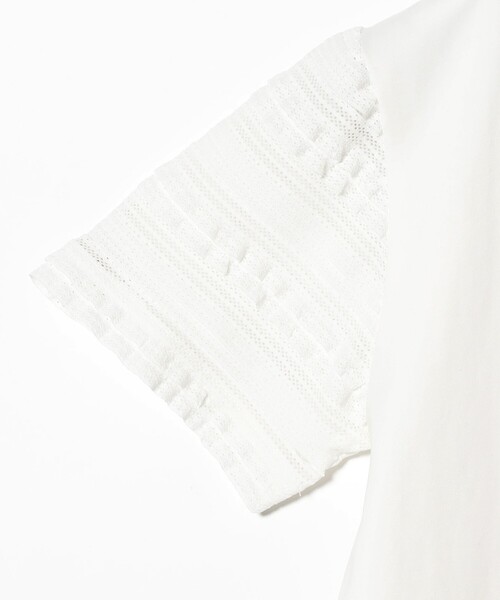 Ray BEAMS（レイビームス）の「ボーダー レース スリーブ Tシャツ（Tシャツ/カットソー・レディース・オフホワイト/ブラック・ONE SIZE）」の20枚目の写真