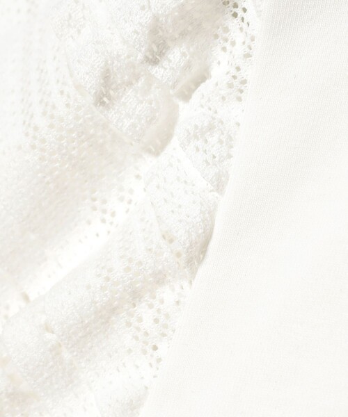 Ray BEAMS（レイビームス）の「ボーダー レース スリーブ Tシャツ（Tシャツ/カットソー・レディース・オフホワイト/ブラック・ONE SIZE）」の22枚目の写真