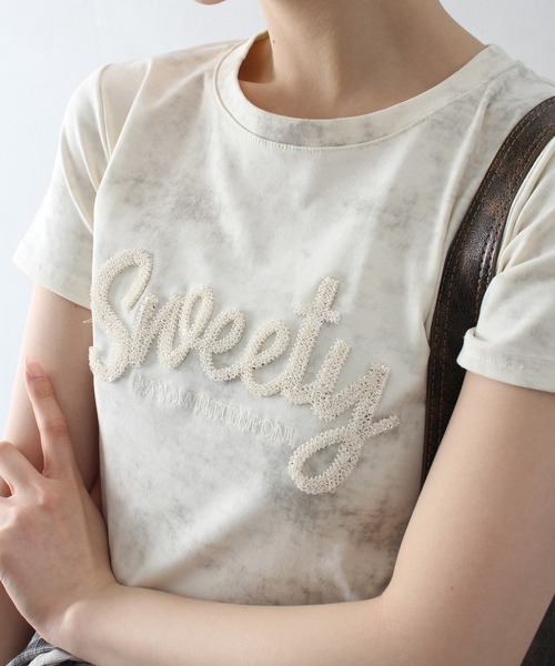 SpRay(スプレイ)の「Sweetyスパンコールトップス(Tシャツ/カットソー・レディース・ブラック/ブラウン/アイボリー・FREE)」の9枚目の写真