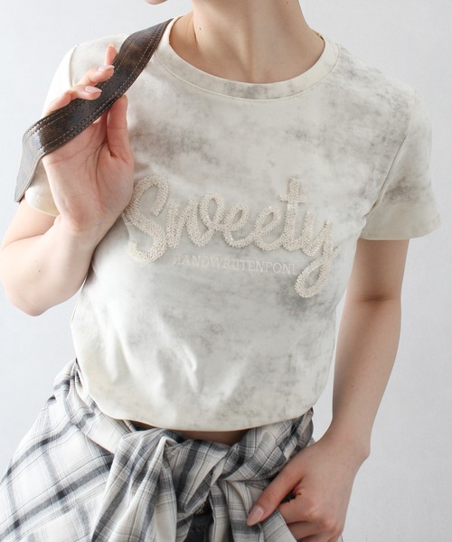SpRay(スプレイ)の「Sweetyスパンコールトップス(Tシャツ/カットソー・レディース・ブラック/ブラウン/アイボリー・FREE)」の10枚目の写真