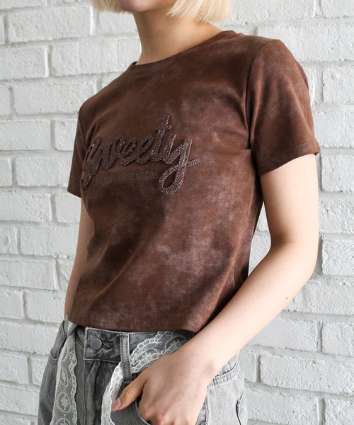 SpRay(スプレイ)の「Sweetyスパンコールトップス(Tシャツ/カットソー・レディース・ブラック/ブラウン/アイボリー・FREE)」の11枚目の写真