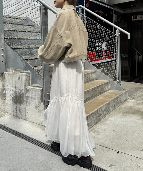 セール】【2サイズ展開】シアーティアードスカート（スカート）｜w