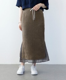 コーデュロイヘムシフォンタイトスカート