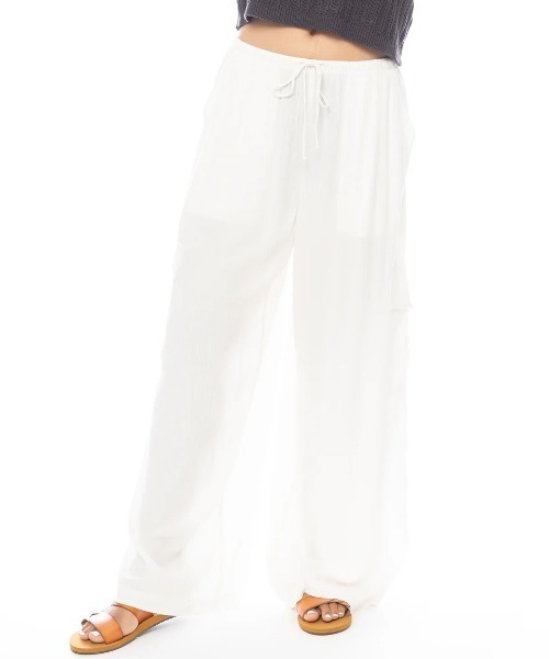 BILLABONG(ビラボン)の「BILLABONG レディース 【TROPICAL HIGHS】 BEACH BABE CARGO ELST PNT ロングパンツ 【2025年春夏モデル】/ビラボンウエストゴムドローコード付きロングパンツ(その他パンツ・レディース・ホワイト/ピンク・X-SMALL)」の2枚目の写真
