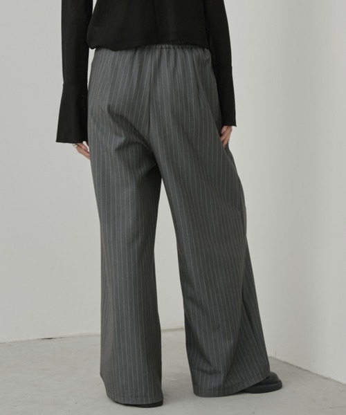 Aunt Marie's（アントマリーズ）の「ストライプタックワイドスラックスパンツ（スラックス・レディース・グレー/ブラック/ネイビー・MEDIUM/LARGE）」の22枚目の写真