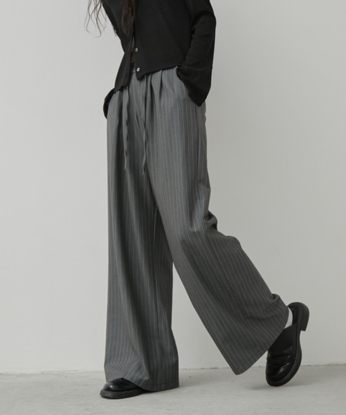 CULLNI /24SS/ ストライプタックワイドパンツ CULLNI /24SS/ ストライプタックワイドパンツ - メルカリ