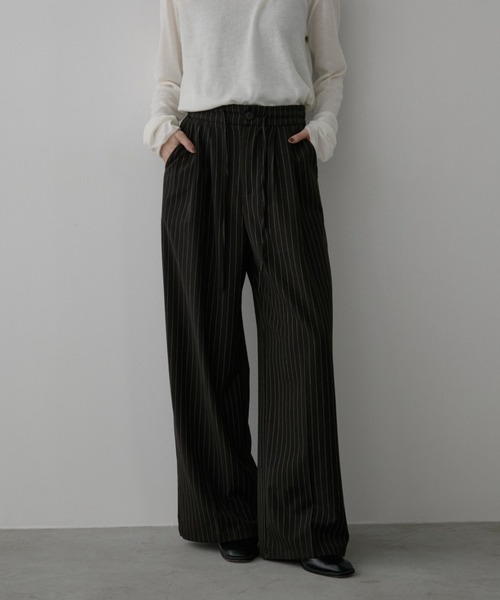 ⭐*森様 70s usa製 ワイドスラックス ストライプ ブラック レーヨン ギ Aunt Marie's（アントマリーズ）の「【AUNT MARIE'S】ストライプタック