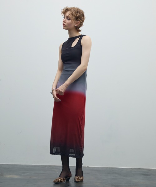 uyu.（ウユ）の「アートデザインシアーワンピース【uyu./ウユ】（ワンピース・レディース・レッド/グレー・FREE）」の22枚目の写真