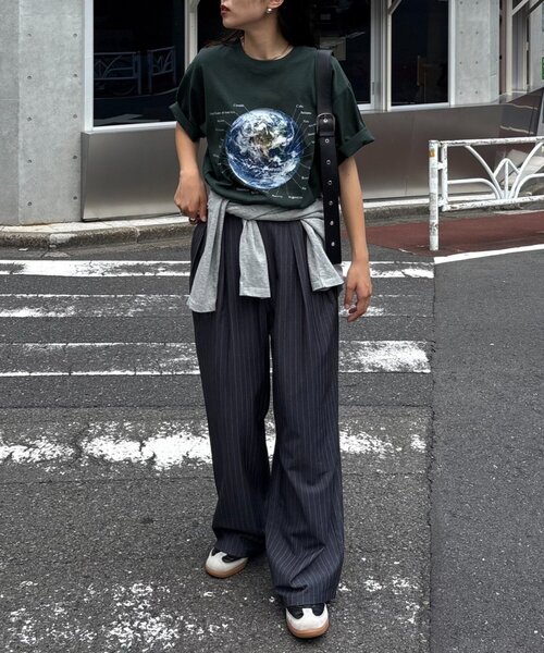CIAOPANIC TYPY(チャオパニックティピー)の「【WEB限定】【UNISEX】ムーンクレーター&アースロゴプリントTee(Tシャツ/カットソー・レディース・ブラック/ホワイト/グリーン系その他/ネイビー/インディゴブルー/ホワイト系その他/ブラック系その他/グレー/グレー系その他・LARGE/MEDIUM)」の14枚目の写真