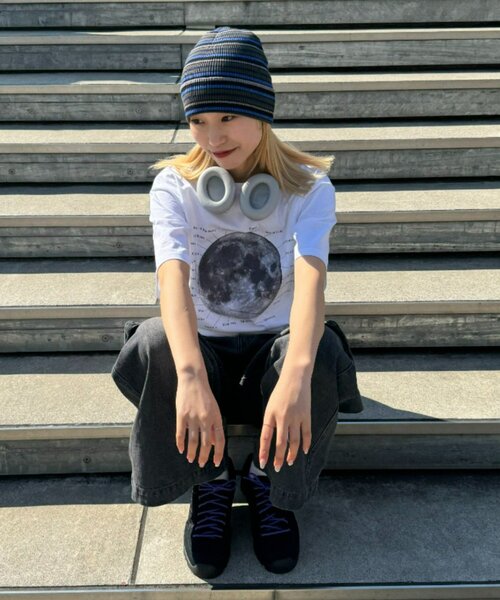 CIAOPANIC TYPY(チャオパニックティピー)の「【WEB限定】【UNISEX】ムーンクレーター&アースロゴプリントTee(Tシャツ/カットソー・レディース・ブラック/ホワイト/グリーン系その他/ネイビー/インディゴブルー/ホワイト系その他/ブラック系その他/グレー/グレー系その他・LARGE/MEDIUM)」の15枚目の写真