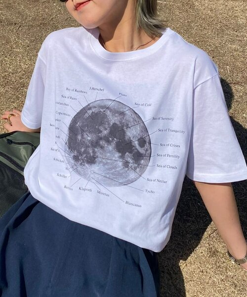 CIAOPANIC TYPY(チャオパニックティピー)の「【WEB限定】【UNISEX】ムーンクレーター&アースロゴプリントTee(Tシャツ/カットソー・レディース・ブラック/ホワイト/グリーン系その他/ネイビー/インディゴブルー/ホワイト系その他/ブラック系その他/グレー/グレー系その他・LARGE/MEDIUM)」の16枚目の写真