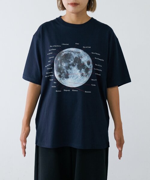 WEB限定】【UNISEX】ムーンクレーター＆アースロゴプリントTee（T