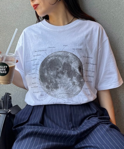 CIAOPANIC TYPY(チャオパニックティピー)の「【WEB限定】【UNISEX】ムーンクレーター&アースロゴプリントTee(Tシャツ/カットソー・レディース・ブラック/ホワイト/グリーン系その他/ネイビー/インディゴブルー/ホワイト系その他/ブラック系その他/グレー/グレー系その他・LARGE/MEDIUM)」の13枚目の写真
