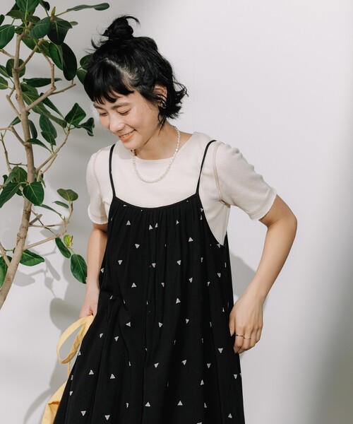 FREAK'S STORE（フリークスストア）の「インド 幾何学刺繍 キャミワンピース（ワンピース・レディース・ブラウン/ブラック/オフホワイト・ﾌﾘ-）」の2枚目の写真