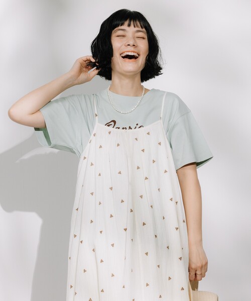 セール】インド 幾何学刺繍 キャミワンピース（ワンピース