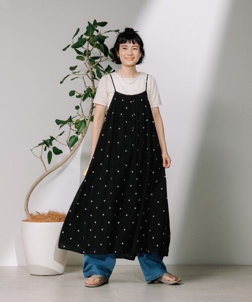 FREAK'S STORE（フリークスストア）の「インド 幾何学刺繍 キャミワンピース（ワンピース・レディース・ブラウン/ブラック/オフホワイト・ﾌﾘ-）」の16枚目の写真