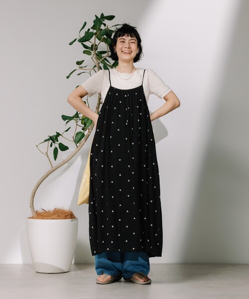 FREAK'S STORE（フリークスストア）の「インド 幾何学刺繍 キャミワンピース（ワンピース・レディース・ブラウン/ブラック/オフホワイト・ﾌﾘ-）」の19枚目の写真