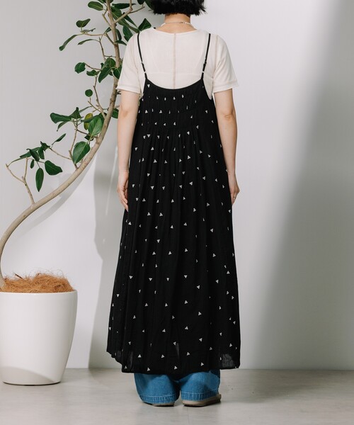 セール】インド 幾何学刺繍 キャミワンピース（ワンピース