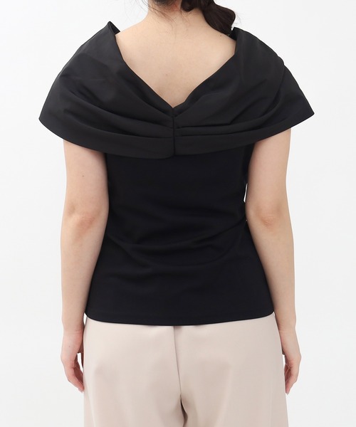 TRUDEA（トルディア）の「(接触冷感/暑さ対策)リボンデザイン異素材カットソー（Tシャツ/カットソー・レディース・ホワイト/ブラウン/ブラック・MEDIUM）」の16枚目の写真