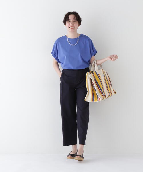 human woman（ヒューマンウーマン）の「【3サイズ展開】◆ドビーストレッチワンタックセミワイドパンツ（その他パンツ・レディース・ベージュ系その他2/ネイビー・SMALL/MEDIUM/LARGE）」の22枚目の写真