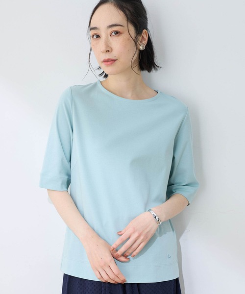 DECOY SINCE 1981(デコイシンスイチキュウハチイチ)の「【接触冷感・UVカット】オーガニックコットンスムースTシャツ(Tシャツ/カットソー・レディース・グレー/サックスブルー/ネイビー・LL/M/L/3L/4L)」の12枚目の写真