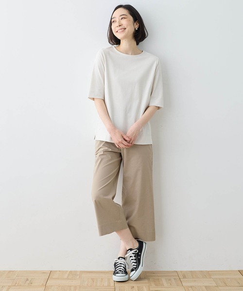 DECOY SINCE 1981(デコイシンスイチキュウハチイチ)の「【接触冷感・UVカット】オーガニックコットンスムースTシャツ(Tシャツ/カットソー・レディース・グレー/サックスブルー/ネイビー・LL/M/L/3L/4L)」の5枚目の写真