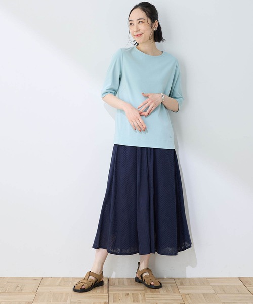 DECOY SINCE 1981(デコイシンスイチキュウハチイチ)の「【接触冷感・UVカット】オーガニックコットンスムースTシャツ(Tシャツ/カットソー・レディース・グレー/サックスブルー/ネイビー・LL/M/L/3L/4L)」の10枚目の写真