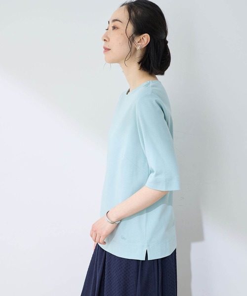 DECOY SINCE 1981(デコイシンスイチキュウハチイチ)の「【接触冷感・UVカット】オーガニックコットンスムースTシャツ(Tシャツ/カットソー・レディース・グレー/サックスブルー/ネイビー・LL/M/L/3L/4L)」の13枚目の写真