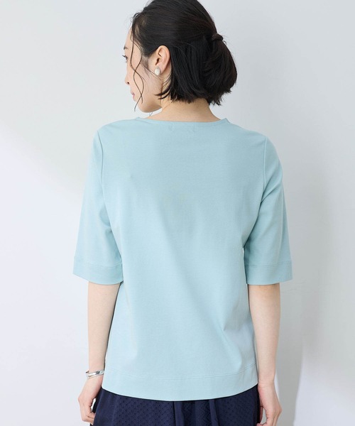 DECOY SINCE 1981(デコイシンスイチキュウハチイチ)の「【接触冷感・UVカット】オーガニックコットンスムースTシャツ(Tシャツ/カットソー・レディース・グレー/サックスブルー/ネイビー・LL/M/L/3L/4L)」の14枚目の写真