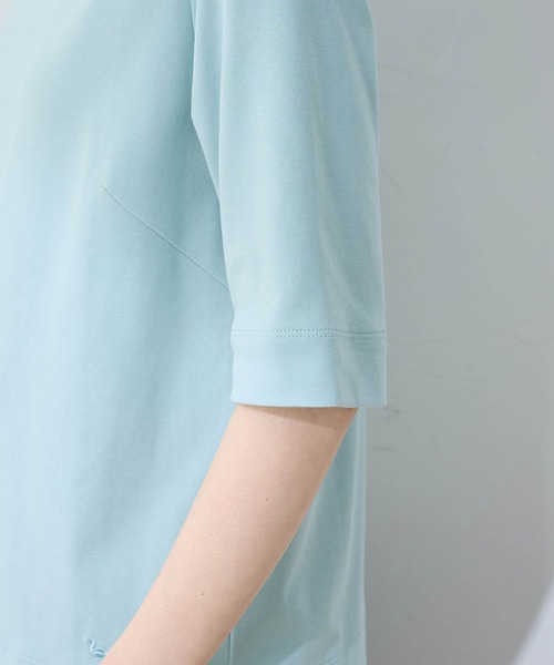 DECOY SINCE 1981(デコイシンスイチキュウハチイチ)の「【接触冷感・UVカット】オーガニックコットンスムースTシャツ(Tシャツ/カットソー・レディース・グレー/サックスブルー/ネイビー・LL/M/L/3L/4L)」の16枚目の写真