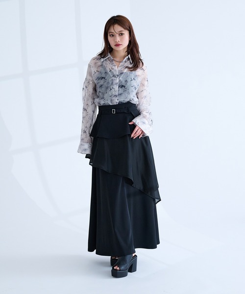 Ellno de Mavie(エルノデメヴィ)の「2wayシアーシャツ(シャツ/ブラウス・レディース・オフホワイト/ブルー/ブラック・FREE)」の9枚目の写真