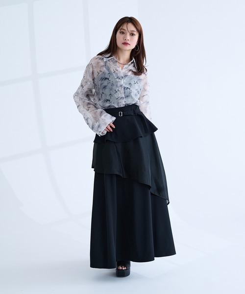 Ellno de Mavie(エルノデメヴィ)の「2wayシアーシャツ(シャツ/ブラウス・レディース・オフホワイト/ブルー/ブラック・FREE)」の10枚目の写真