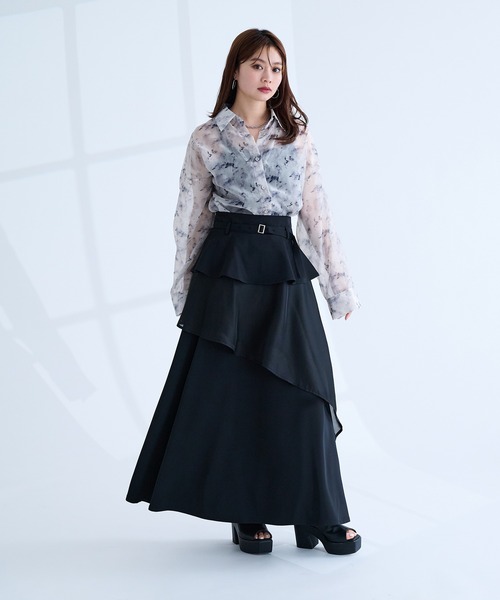 Ellno de Mavie(エルノデメヴィ)の「2wayシアーシャツ(シャツ/ブラウス・レディース・オフホワイト/ブルー/ブラック・FREE)」の12枚目の写真