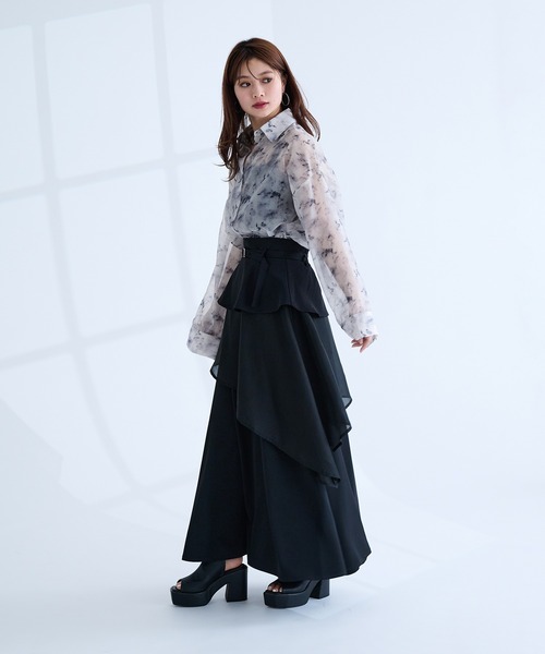 Ellno de Mavie(エルノデメヴィ)の「2wayシアーシャツ(シャツ/ブラウス・レディース・オフホワイト/ブルー/ブラック・FREE)」の15枚目の写真