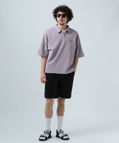 BAYFLOW(ベイフロー)の「ピグメントハーフZIP半袖プルオーバー(Tシャツ/カットソー・メンズ・パープル/チャコール/ベージュ・MEDIUM/LARGE)」の8枚目の写真