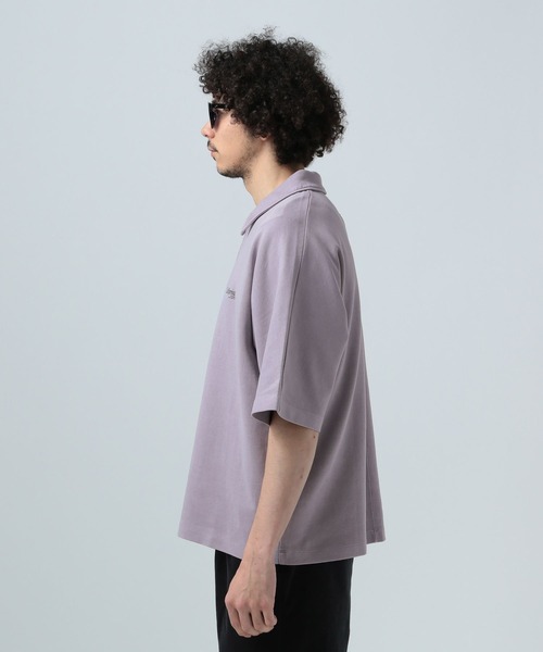 BAYFLOW(ベイフロー)の「ピグメントハーフZIP半袖プルオーバー(Tシャツ/カットソー・メンズ・パープル/チャコール/ベージュ・MEDIUM/LARGE)」の11枚目の写真