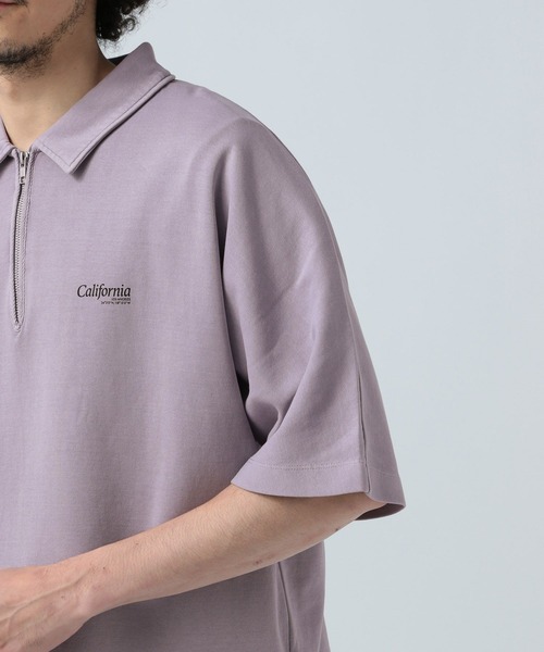 BAYFLOW(ベイフロー)の「ピグメントハーフZIP半袖プルオーバー(Tシャツ/カットソー・メンズ・パープル/チャコール/ベージュ・MEDIUM/LARGE)」の14枚目の写真