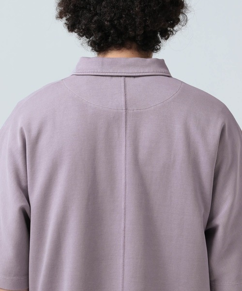 BAYFLOW(ベイフロー)の「ピグメントハーフZIP半袖プルオーバー(Tシャツ/カットソー・メンズ・パープル/チャコール/ベージュ・MEDIUM/LARGE)」の16枚目の写真