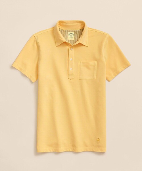 BROOKS BROTHERS(ブルックスブラザーズ)の「コットンピケジャージー GFロゴ ガーメントダイ ポロシャツ(ポロシャツ・メンズ・グリーン/パープル/ピンク/インディゴブルー/ブルー/ホワイト/イエロー・SMALL/LARGE/X-LARGE/MEDIUM/X-SMALL)」の6枚目の写真
