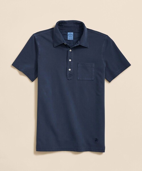 BROOKS BROTHERS(ブルックスブラザーズ)の「コットンピケジャージー GFロゴ ガーメントダイ ポロシャツ(ポロシャツ・メンズ・グリーン/パープル/ピンク/インディゴブルー/ブルー/ホワイト/イエロー・SMALL/LARGE/X-LARGE/MEDIUM/X-SMALL)」の1枚目の写真