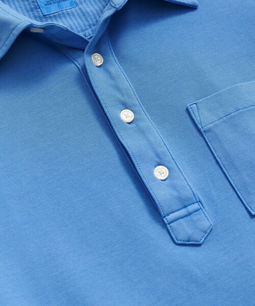 コットンピケジャージー GFロゴ ガーメントダイ ポロシャツ