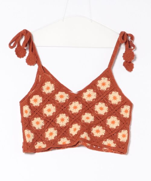 ammy.(エイミードット)の「【 ammy. / エイミードット 】 クロシェ編み フラワー キャミソール(キャミソール・レディース・グリーン/ブラック/ブラウン/ベージュ・FREE)」の7枚目の写真
