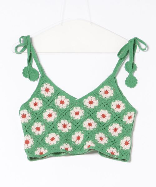ammy.(エイミードット)の「【 ammy. / エイミードット 】 クロシェ編み フラワー キャミソール(キャミソール・レディース・グリーン/ブラック/ブラウン/ベージュ・FREE)」の6枚目の写真