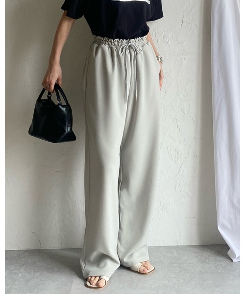 She's Closet（シーズクローゼット）の「ハイウエストギャザーワイドイージーパンツ（その他パンツ・レディース・ブルーグレー/ライトグレー/ブラック/ベージュ・FREE）」の15枚目の写真