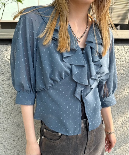 セール】MEDI DECALCOMANIA CHIFFON BLOUSE（シャツ/ブラウス