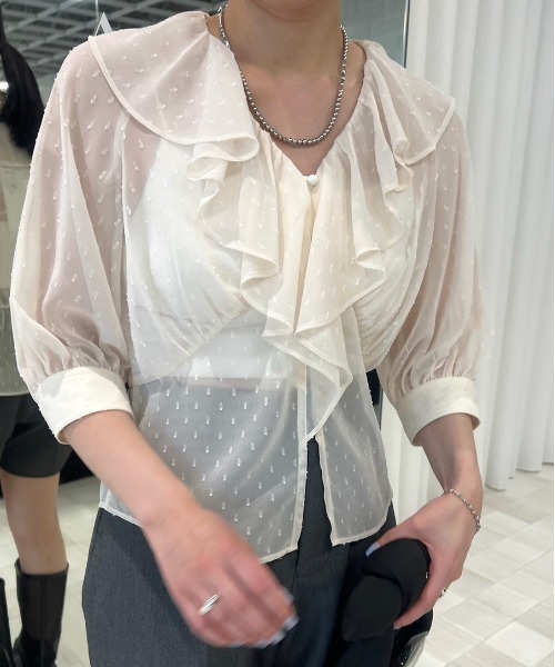 トップス Ameri MEDI DECALCOMANIA CHIFFON BLOUSE MEDI DECALCOMANIA CHIFFON BLOUSE